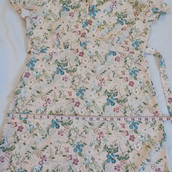 Vintage Maurices Floral Maxi Dress Pink 90s Short Sleeve Boho Summer Size 11 - Picture 11 of 12